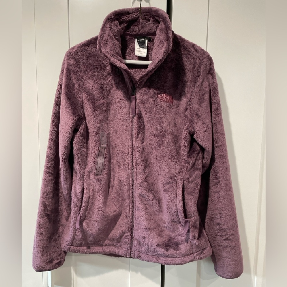 New Women's Osito Silken Fleece Stand Collar Front Zip Jacket Small Purple
